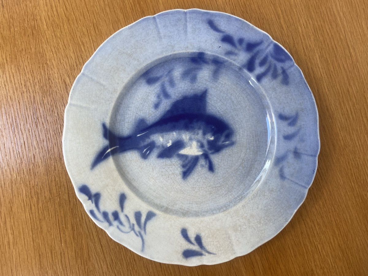 Keller et Guerin pour Luneville, Service japonisant  à poisson  Art Nouveau.-photo-4