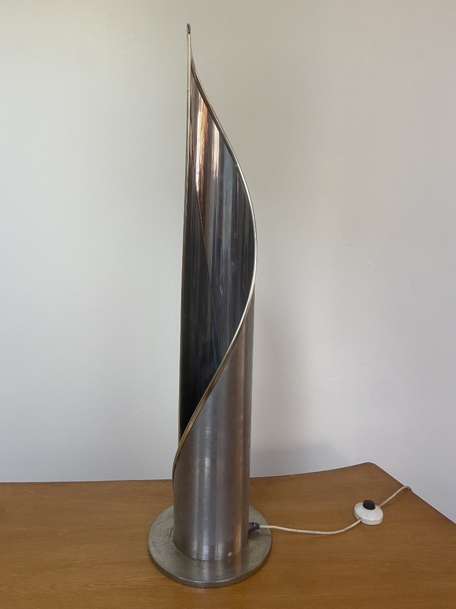 Lampe flamme  en aluminium, circa 1970.-photo-3