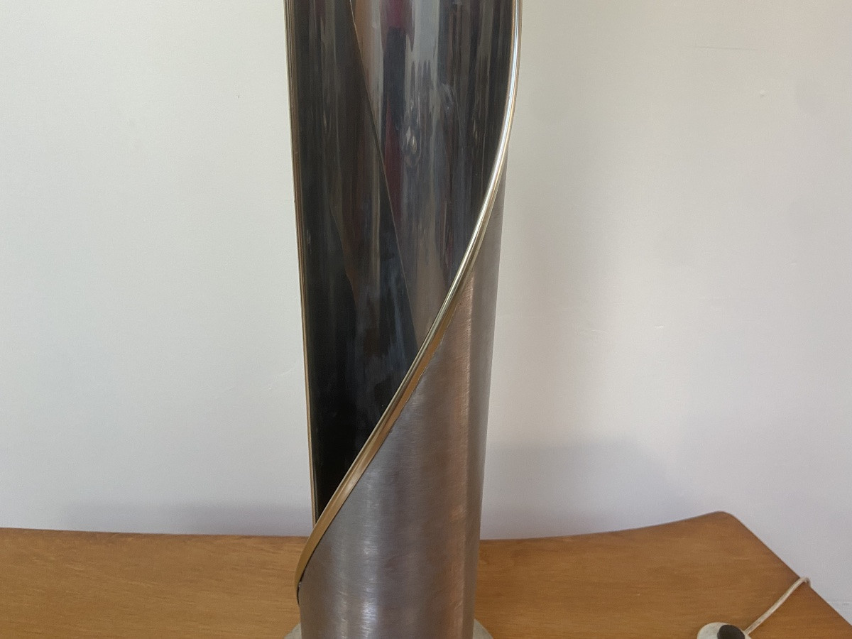Lampe flamme  en aluminium, circa 1970.-photo-3