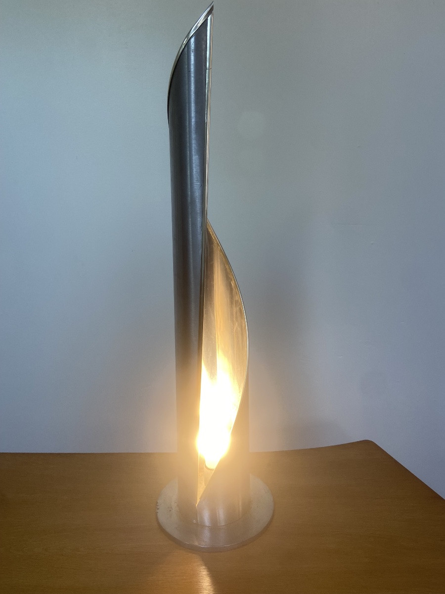 Lampe flamme  en aluminium, circa 1970.-photo-7