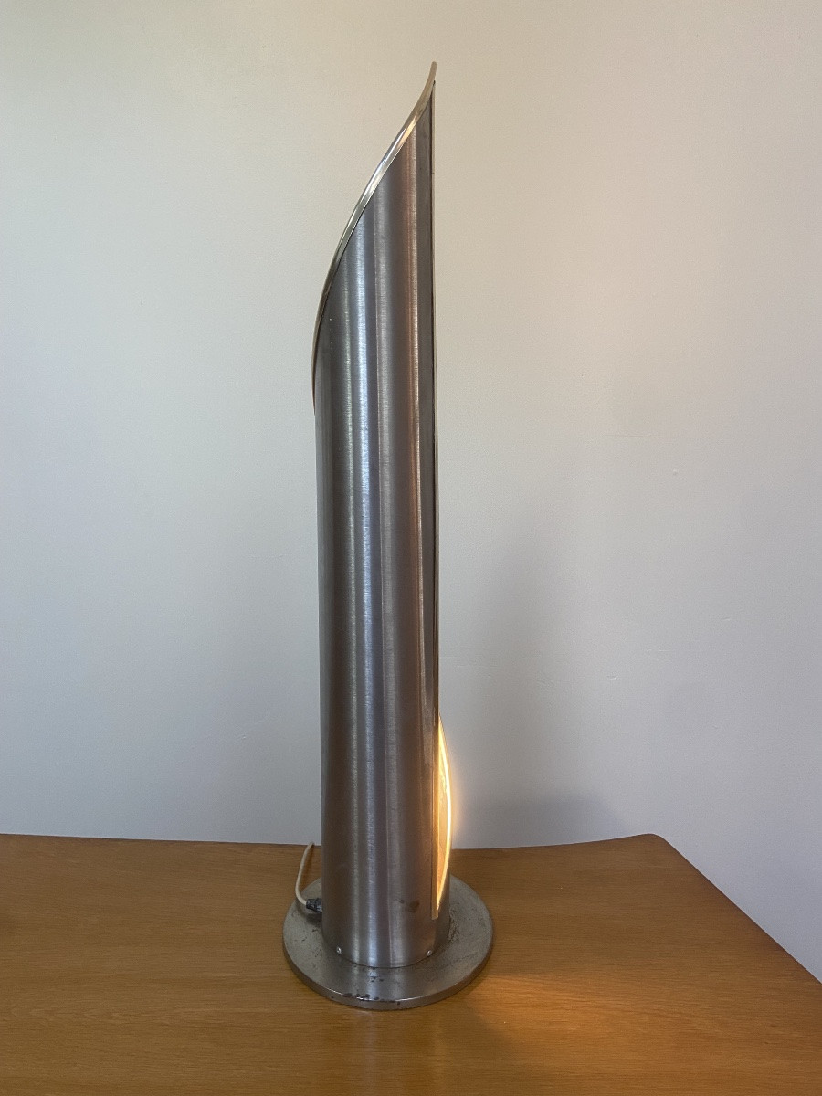 Lampe flamme  en aluminium, circa 1970.-photo-8
