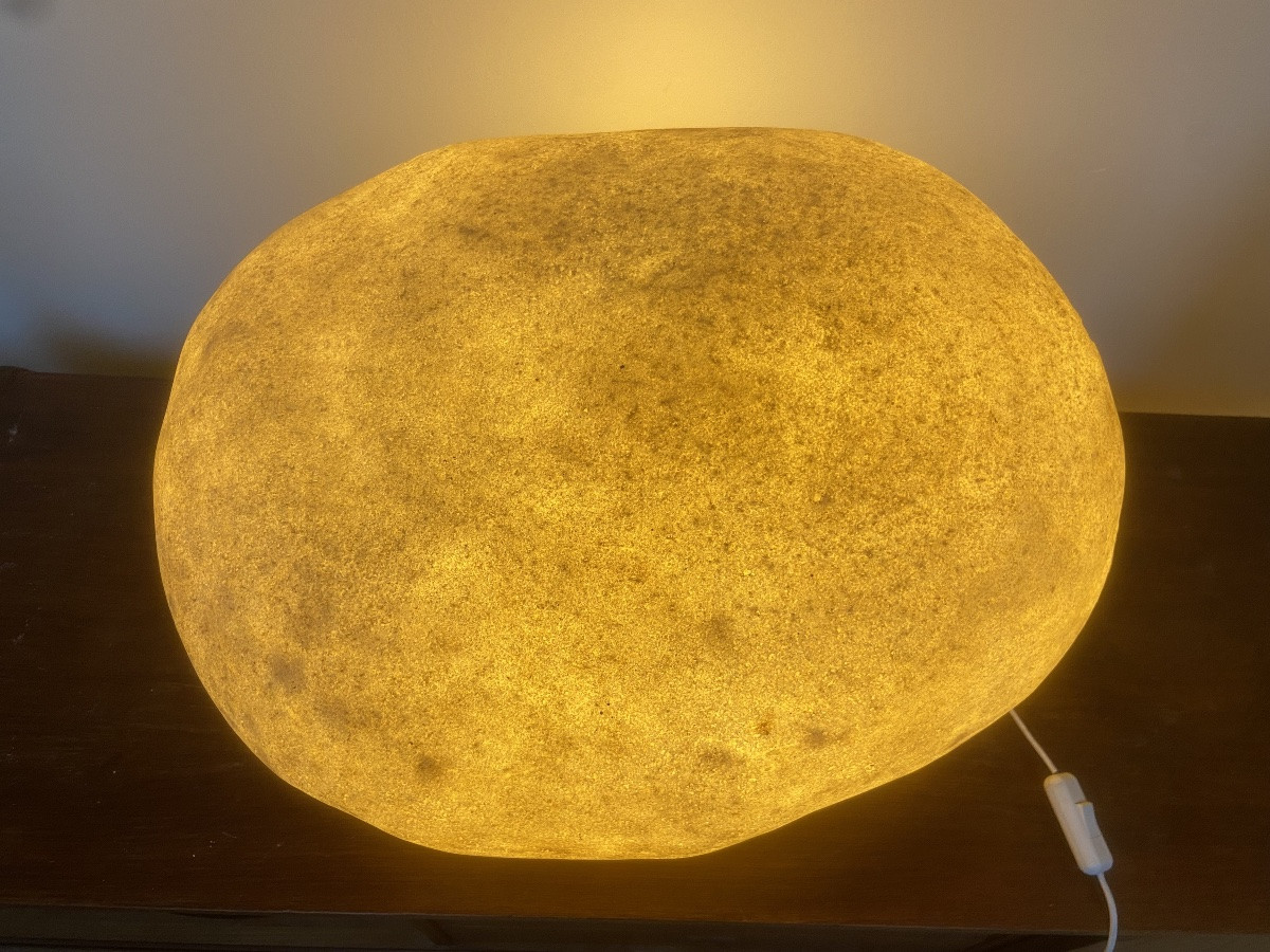 Lampe galet grand modèle "Dora" par André Cazenave, Atelier A, Vers 1970-photo-2