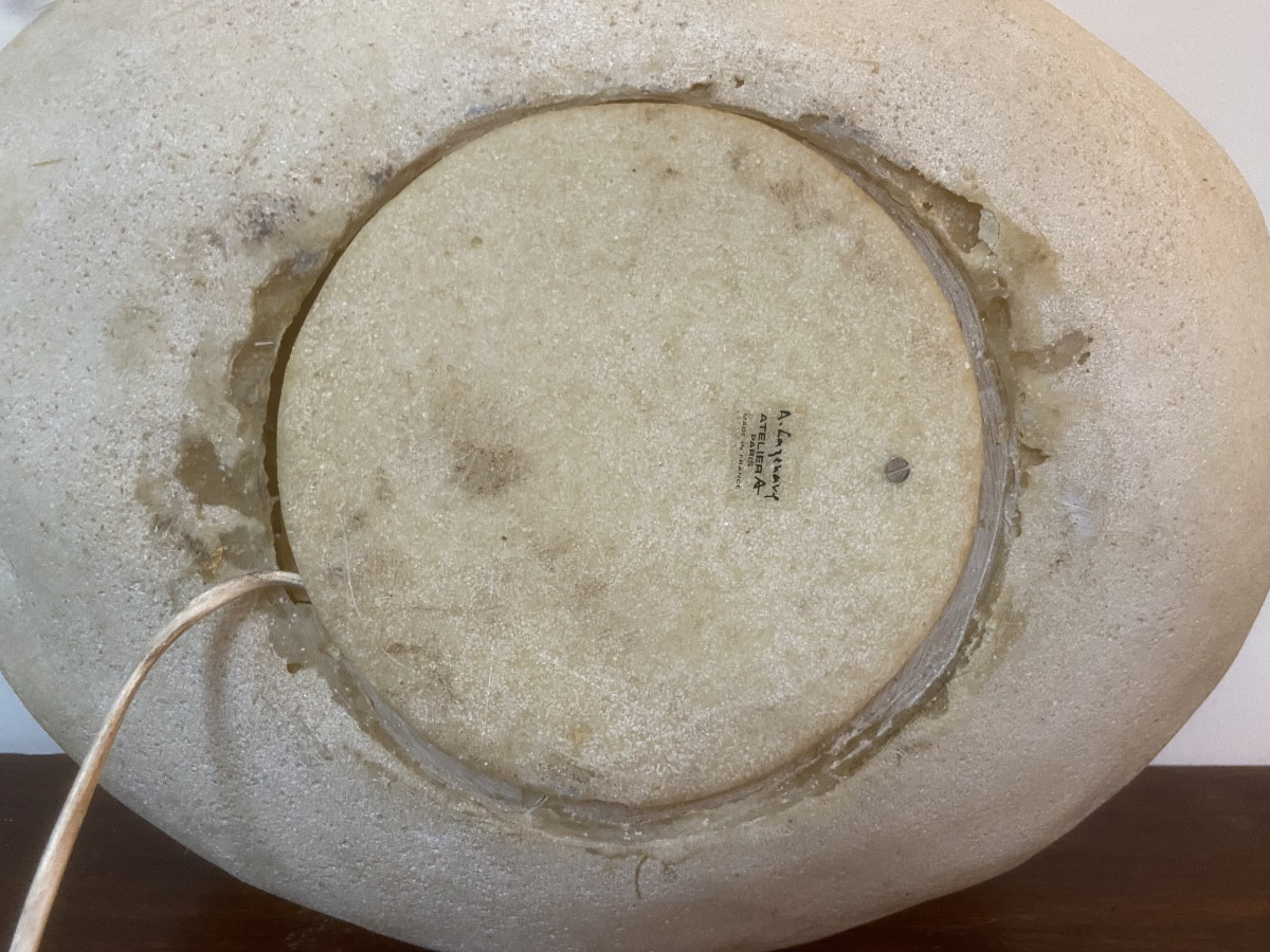 Lampe galet grand modèle "Dora" par André Cazenave, Atelier A, Vers 1970-photo-1