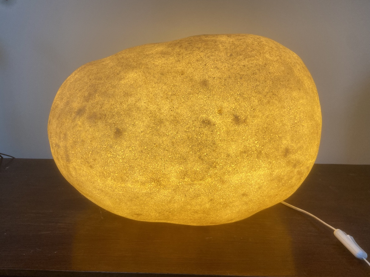 Lampe galet grand modèle "Dora" par André Cazenave, Atelier A, Vers 1970