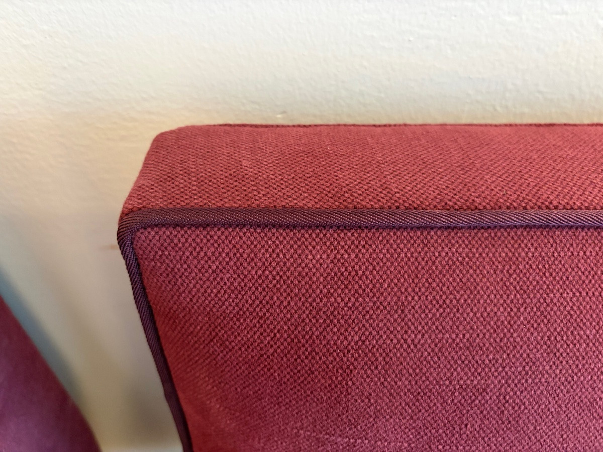 Pair Of 1950s Bordeaux Fabric Armchairs-photo-1