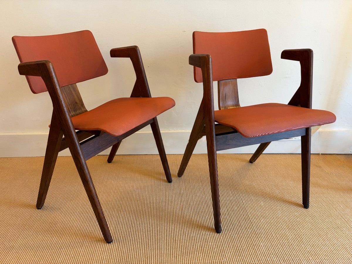 Pair Of Hillestak Model Armchairs By Robin Day, 1950s.-photo-3