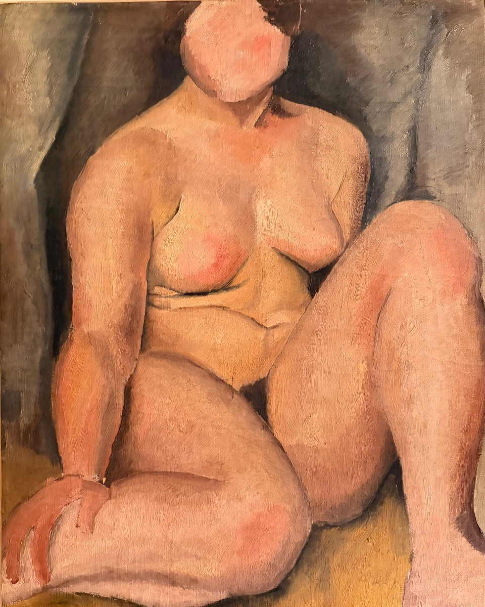 Nu féminin, Huile sur toile marouflée, vers 1950.