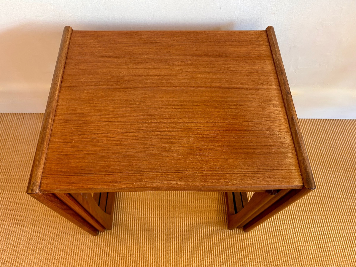 Set Of 3 Nesting Teak Tables.-photo-1