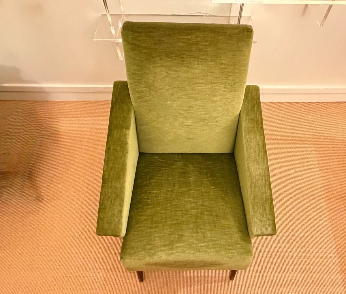 Pair Of Silk Velvet Armchairs, France, 1950s.-photo-2