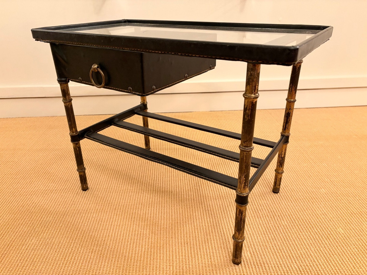 Jacques Adnet, Bamboo Bedside Table, Circa 1950.-photo-2