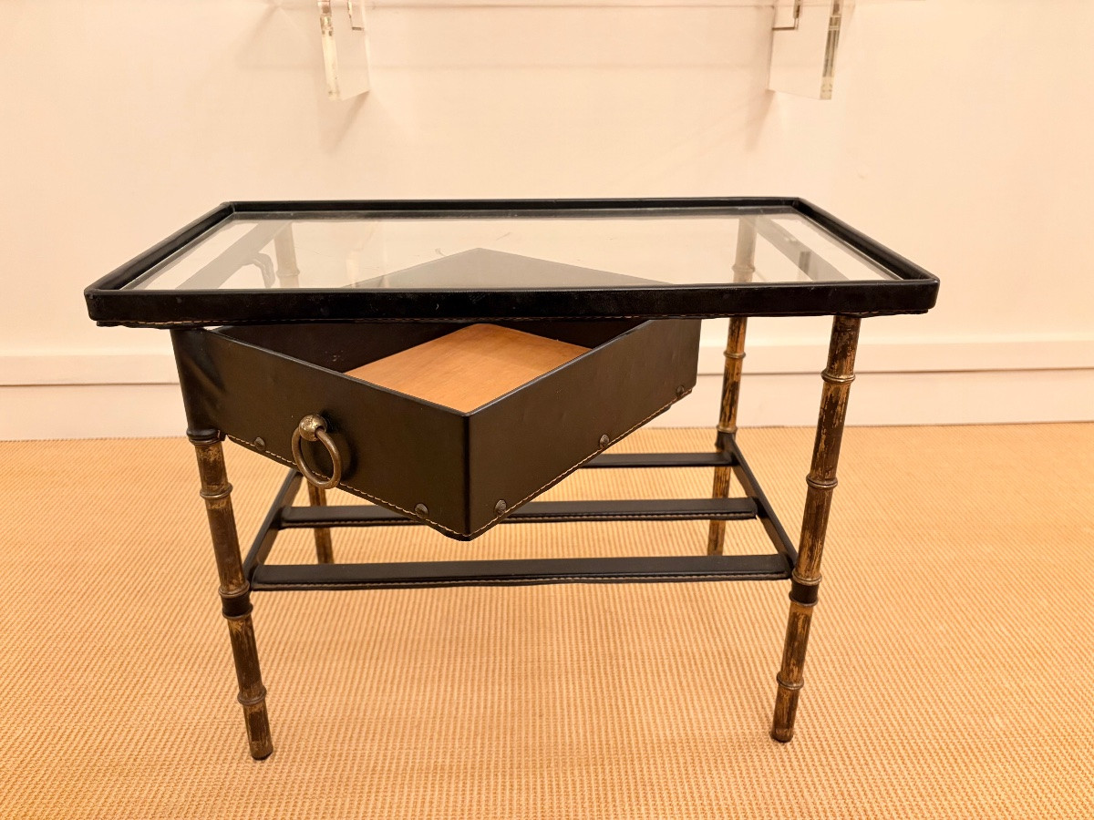 Jacques Adnet, Bamboo Bedside Table, Circa 1950.-photo-2