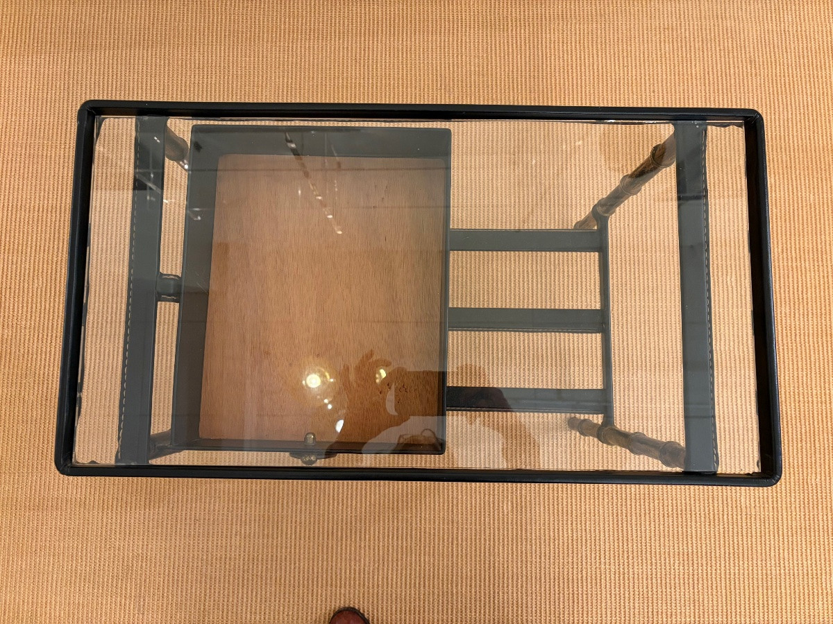 Jacques Adnet, Bamboo Bedside Table, Circa 1950.-photo-7