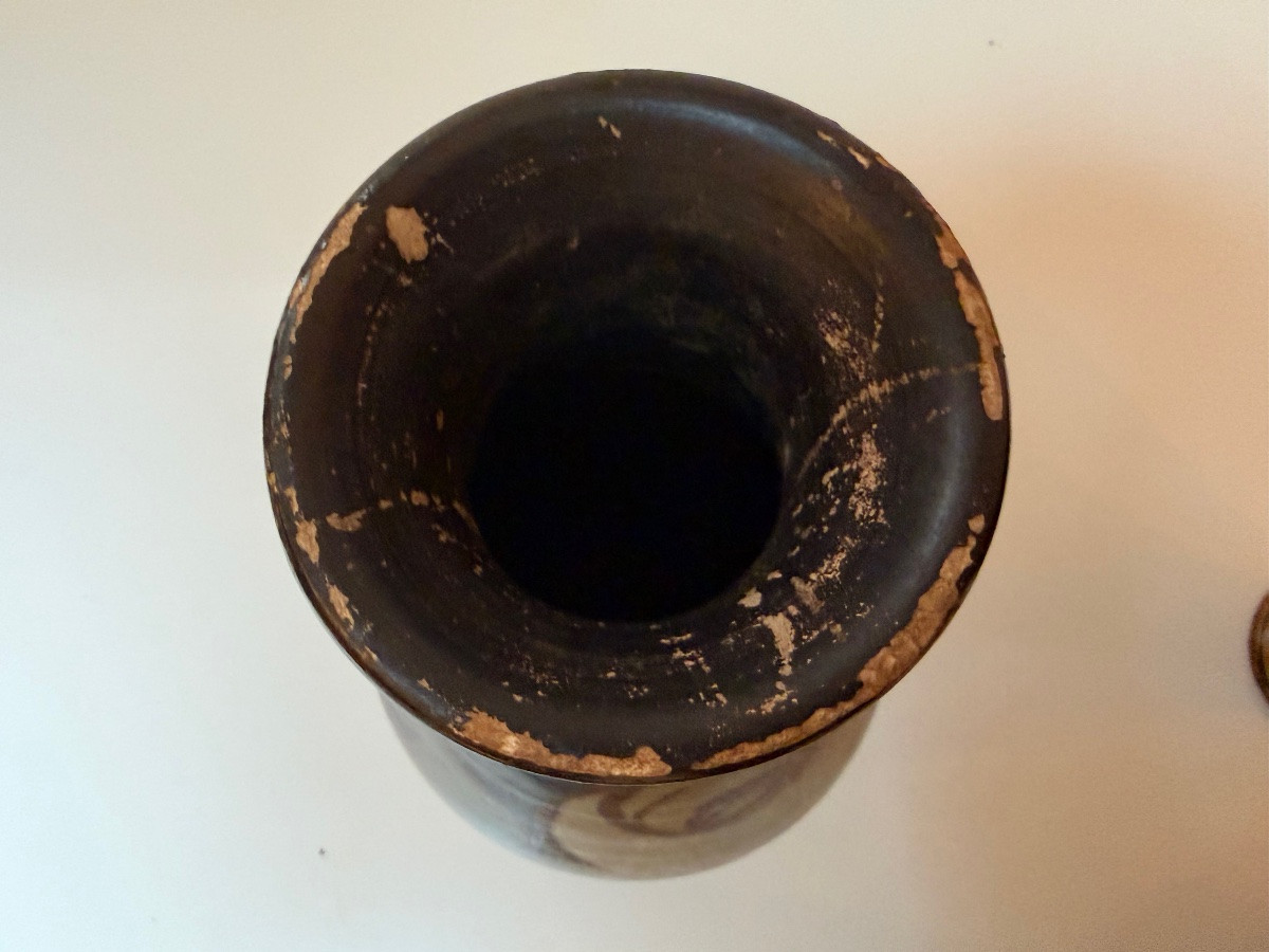 Pair Of Ceramic Vases By Louis Giraud, Vallauris Circa 1940.-photo-6