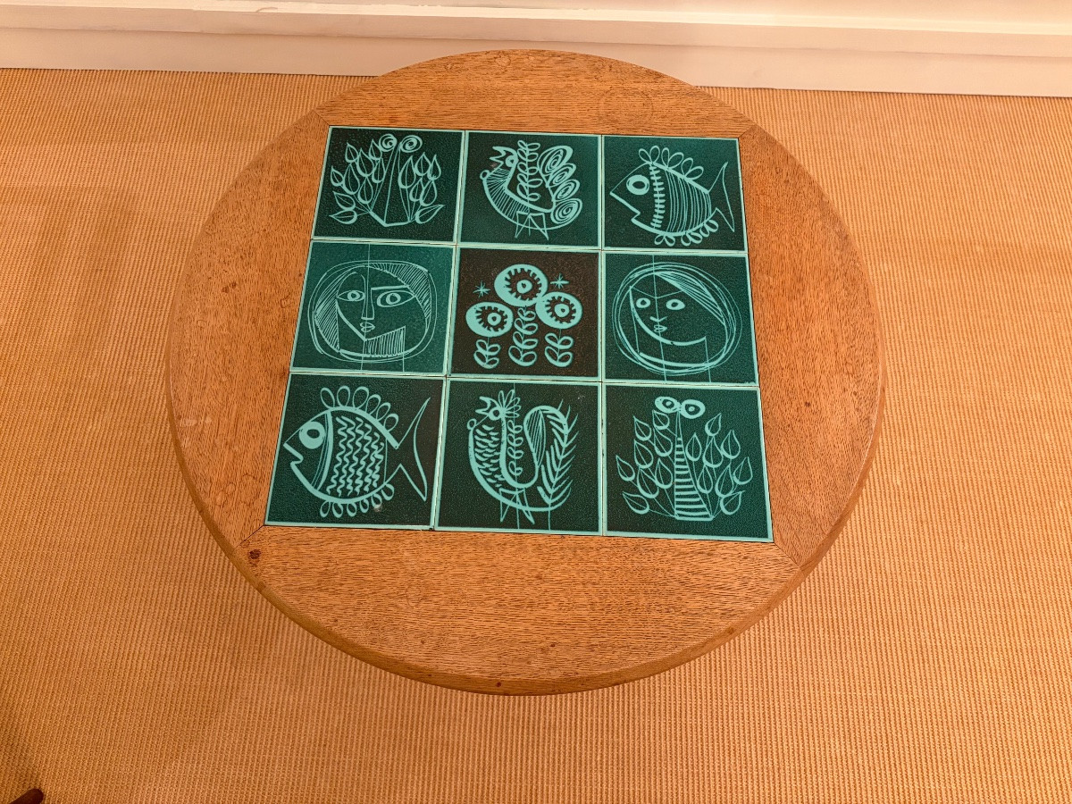 Table basse en chêne par Guilleme et Chambron pour " Votre Maison" vers 1950.-photo-4