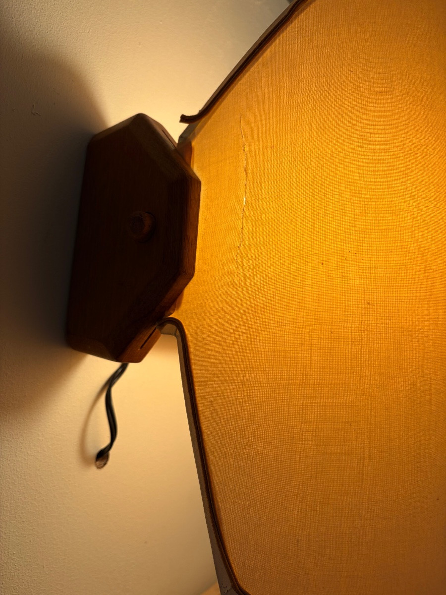 Pair Of Oak Wall Lights By Guillerme And Chambron For "votre Maison" Circa 1950.-photo-6