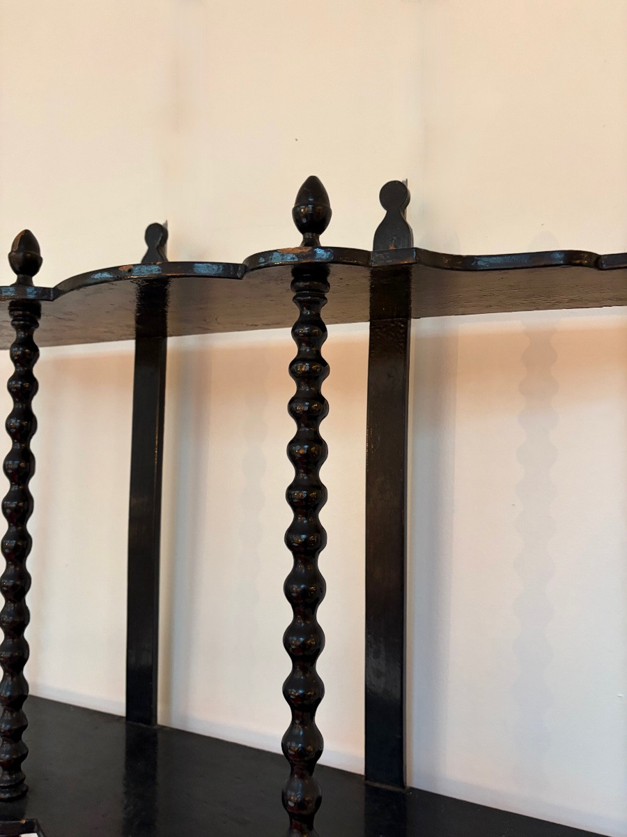 Etagère  murale en bois noirci torsadé d'époque Napoléon III-photo-4