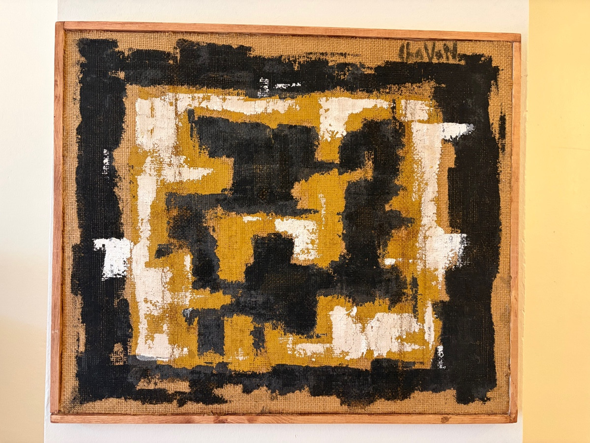 Abstract Composition, Oil On Canvas, Signed Chavan.