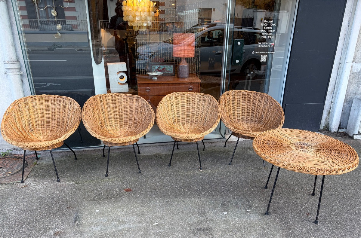 Rattan Garden Furniture From The 1950s.-photo-2