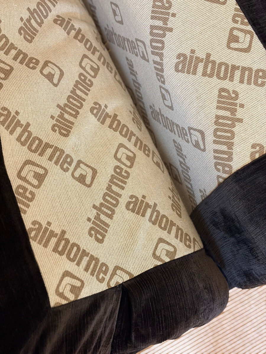 Modular Sofas In Chocolate Velvet For Airborne, Circa 1970.-photo-3