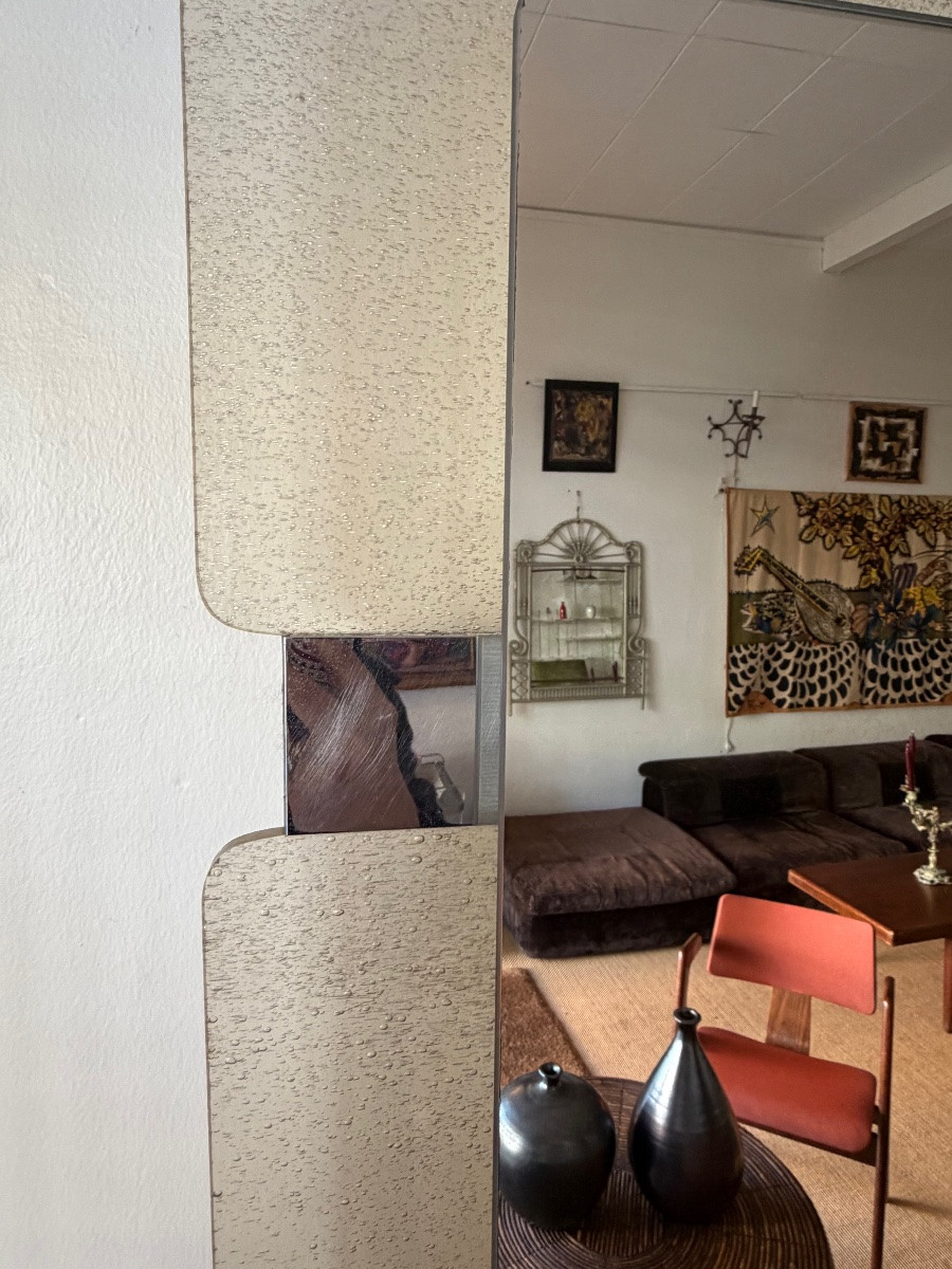 Illuminated Resin Mirror, Circa 1970.-photo-4