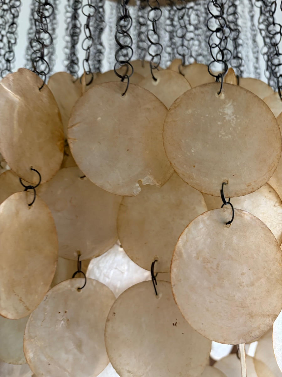 Lustre à pampilles de nacre  par Verner Panton, Années 70.-photo-4