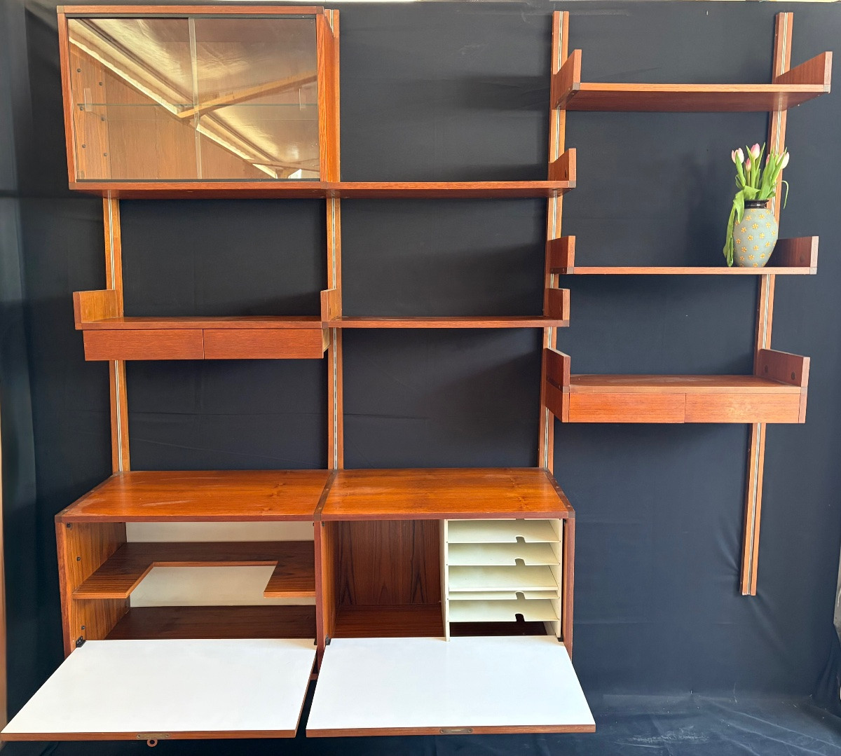 Shelves, Modular Wall Unit By Minvieille For Arp, France, Circa 1950-photo-2