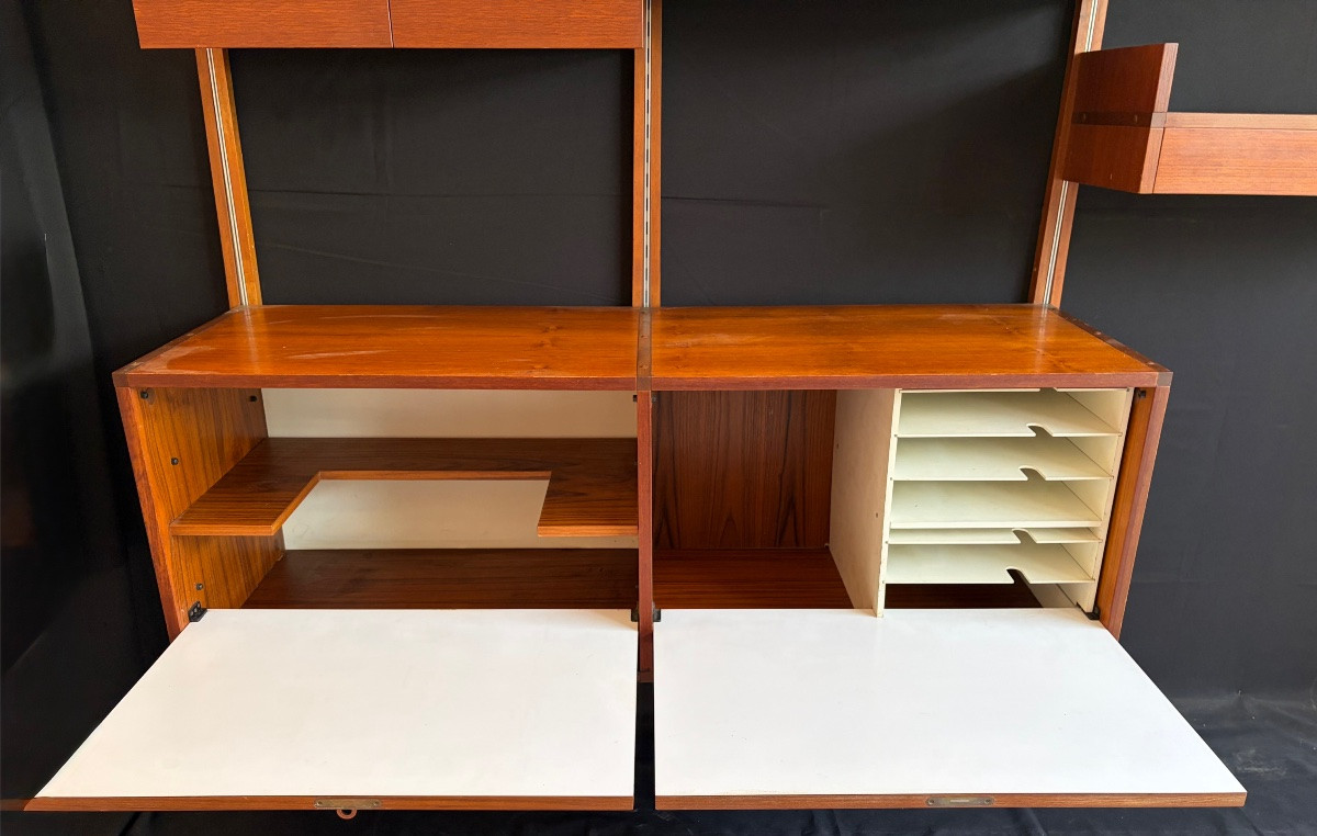 Shelves, Modular Wall Unit By Minvieille For Arp, France, Circa 1950-photo-4