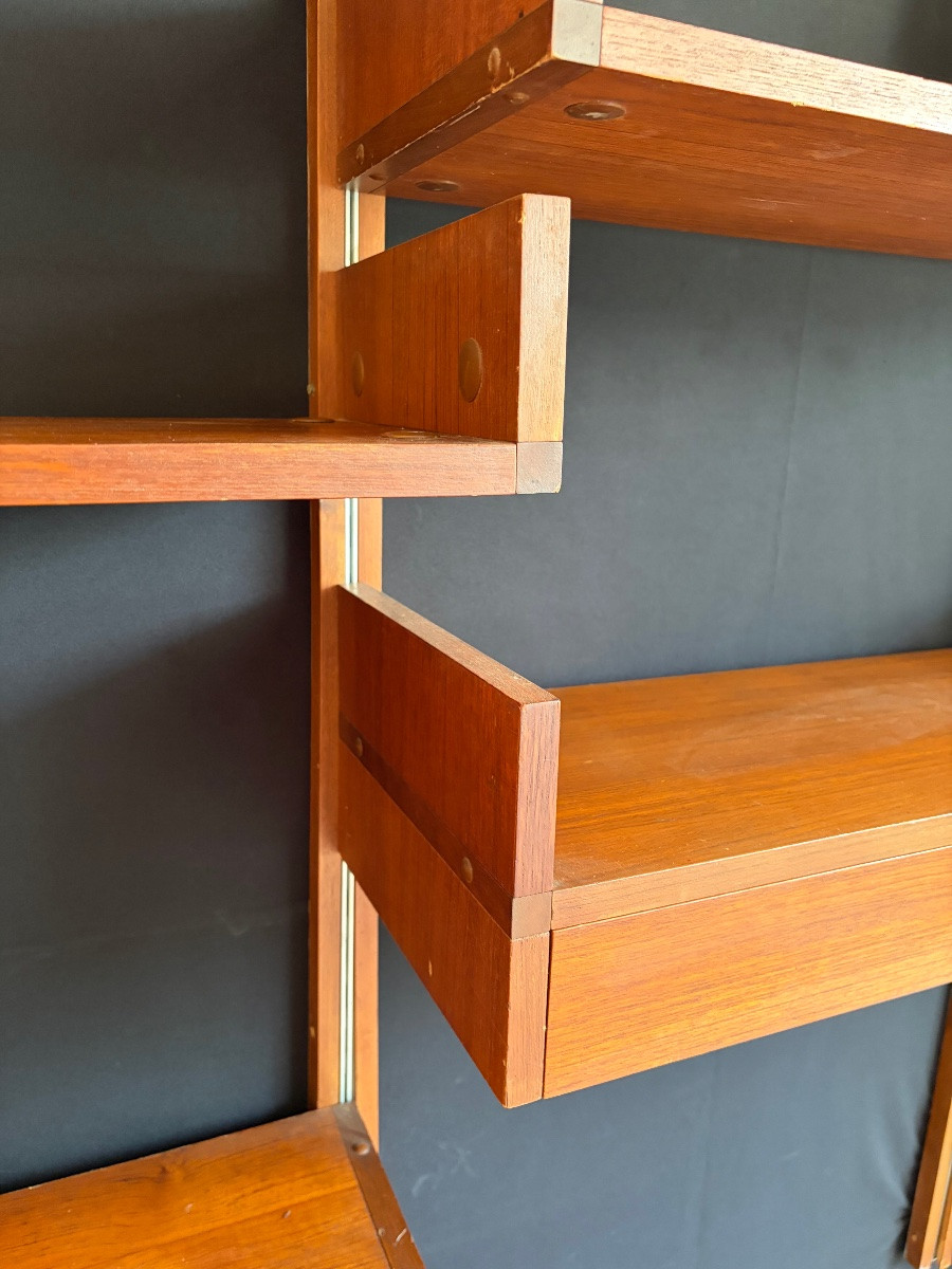 Shelves, Modular Wall Unit By Minvieille For Arp, France, Circa 1950-photo-2