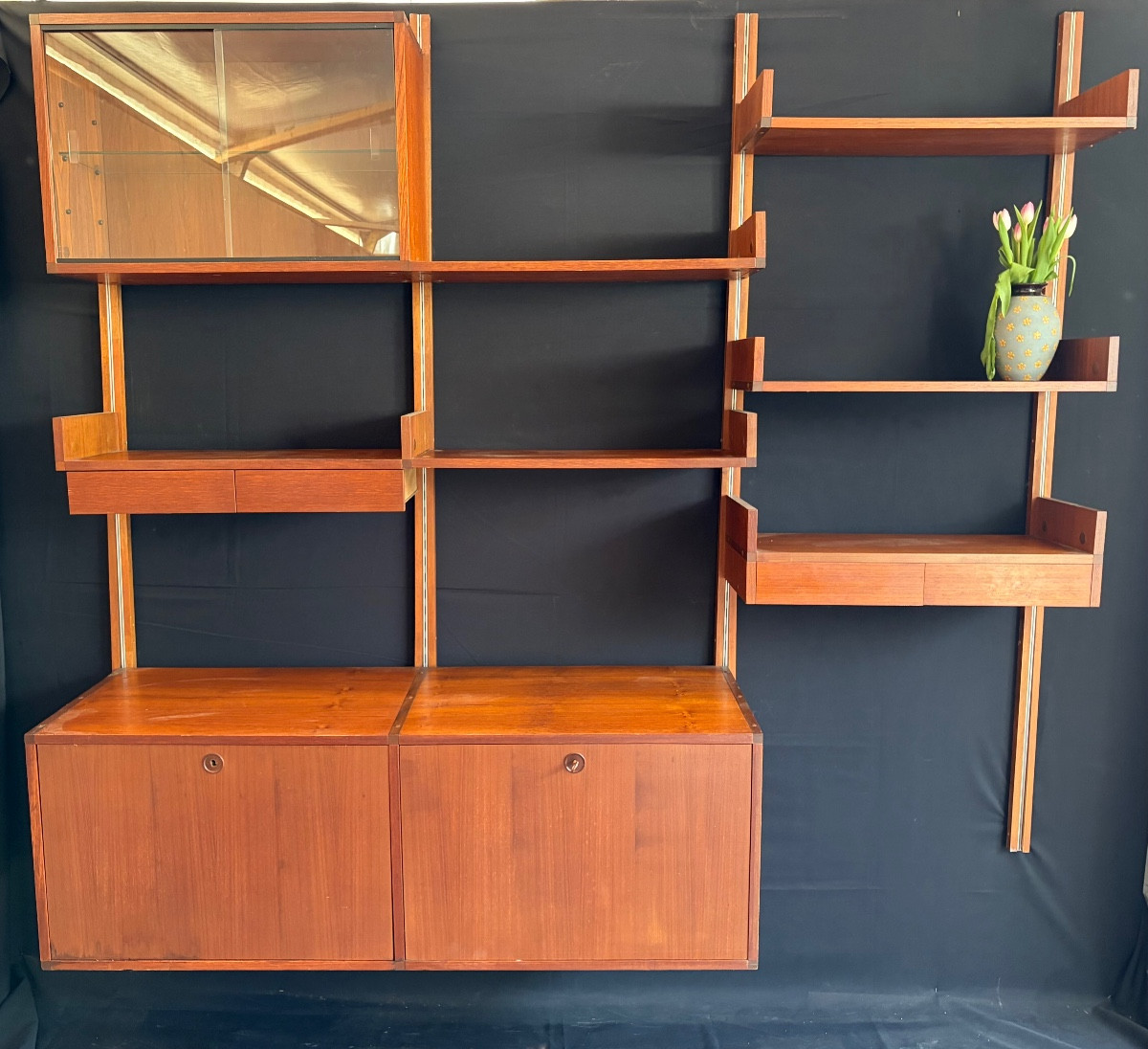 Shelves, Modular Wall Unit By Minvieille For Arp, France, Circa 1950