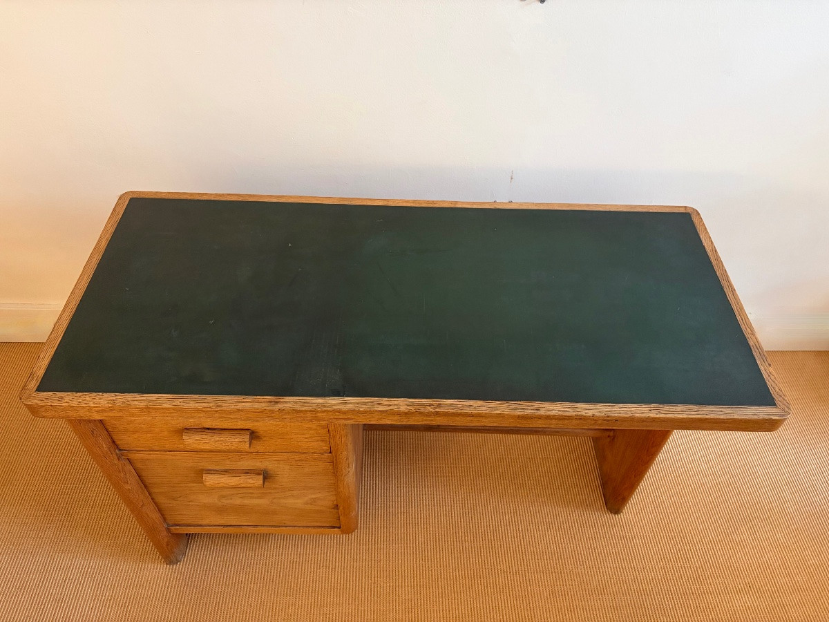Bureau moderniste en chêne des années 40.-photo-3