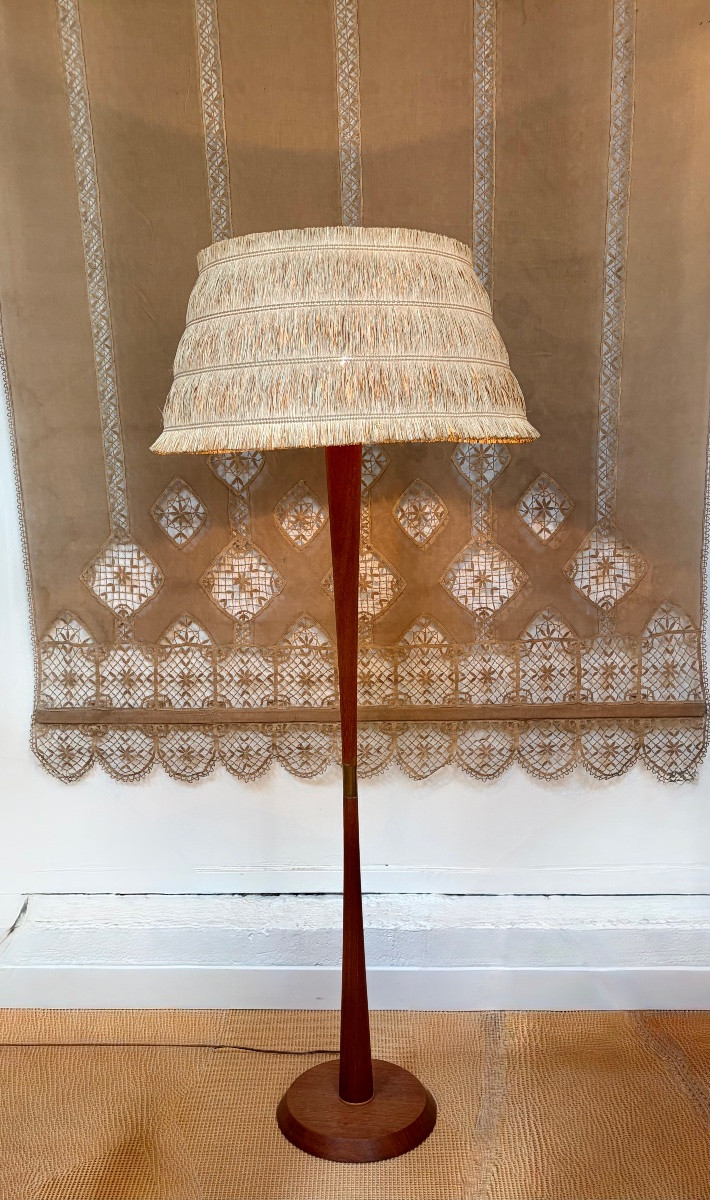 Scandinavian Teak Floor Lamp, Circa 1960.-photo-2