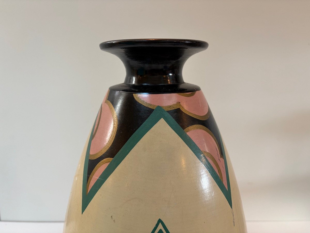Art-deco Ceramic Vase By Louis Giraud In Vallauris, Circa 1940.-photo-3