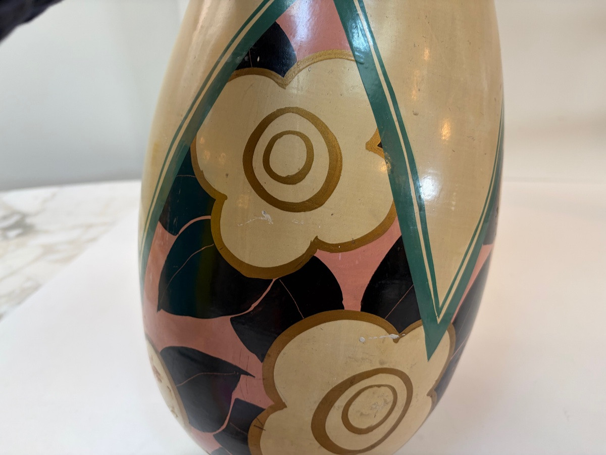 Art-deco Ceramic Vase By Louis Giraud In Vallauris, Circa 1940.-photo-4