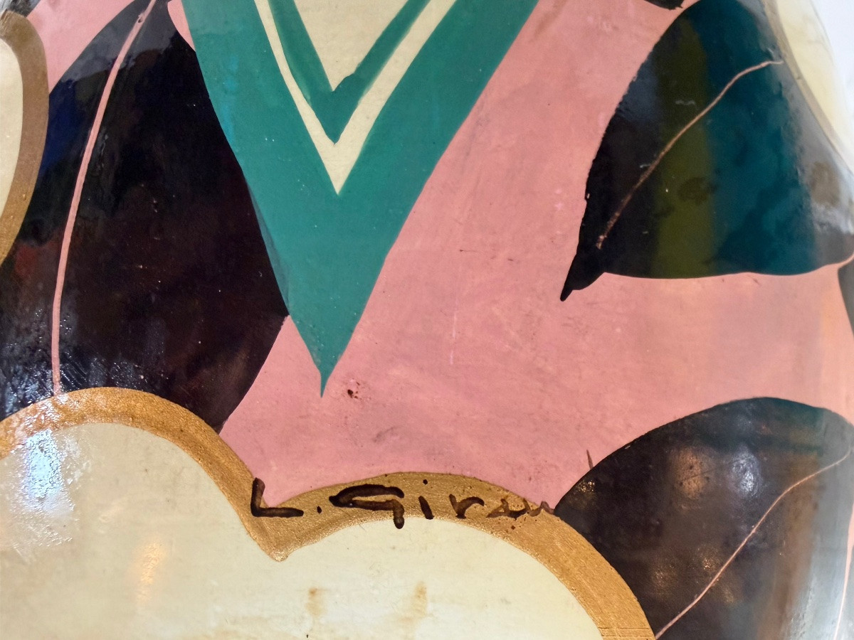 Art-deco Ceramic Vase By Louis Giraud In Vallauris, Circa 1940.-photo-6