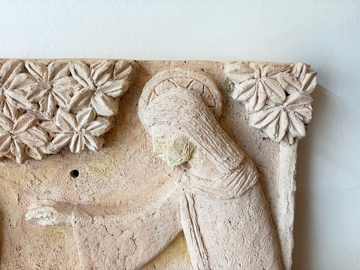 Bas-relief religieux, la bénédiction de Marie Madeleine par Olivier Pettit.-photo-2