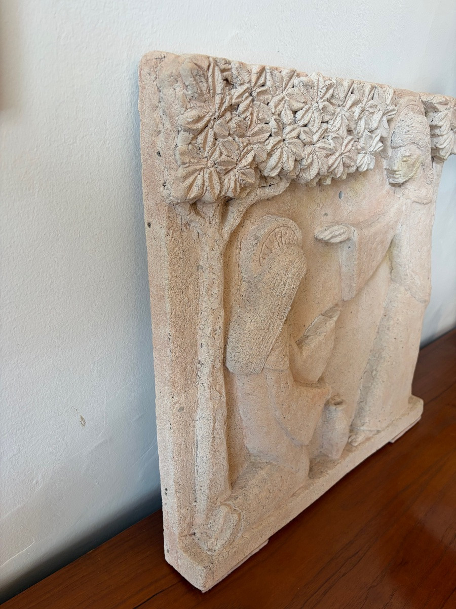 Bas-relief religieux, la bénédiction de Marie Madeleine par Olivier Pettit.-photo-3