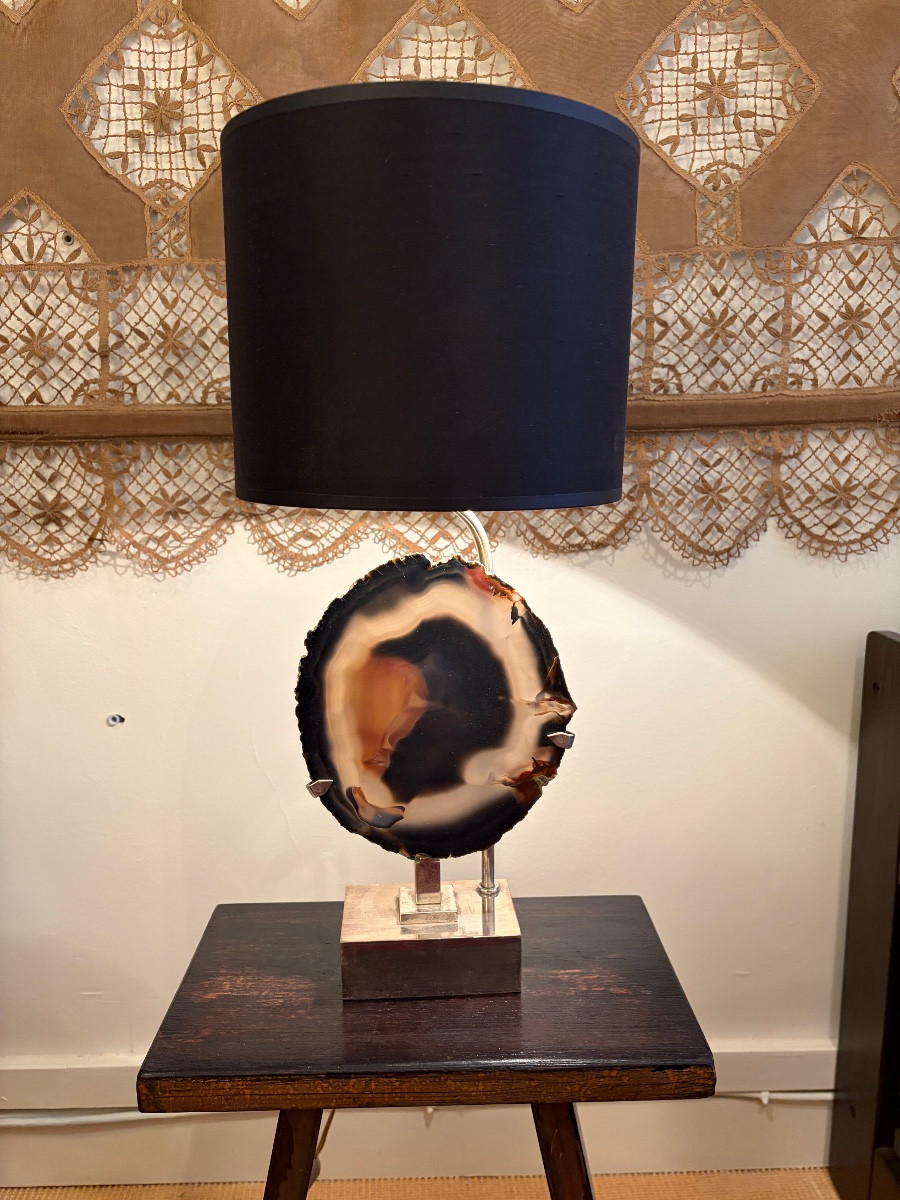 Lampe agate attribuée à Willy Daro vers 1970.