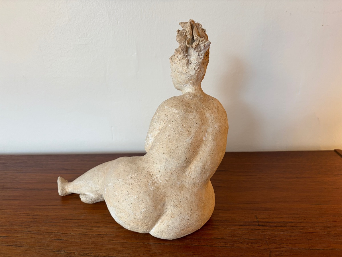 Sculpture " Femme à la coiffe " signée Quentin.-photo-2