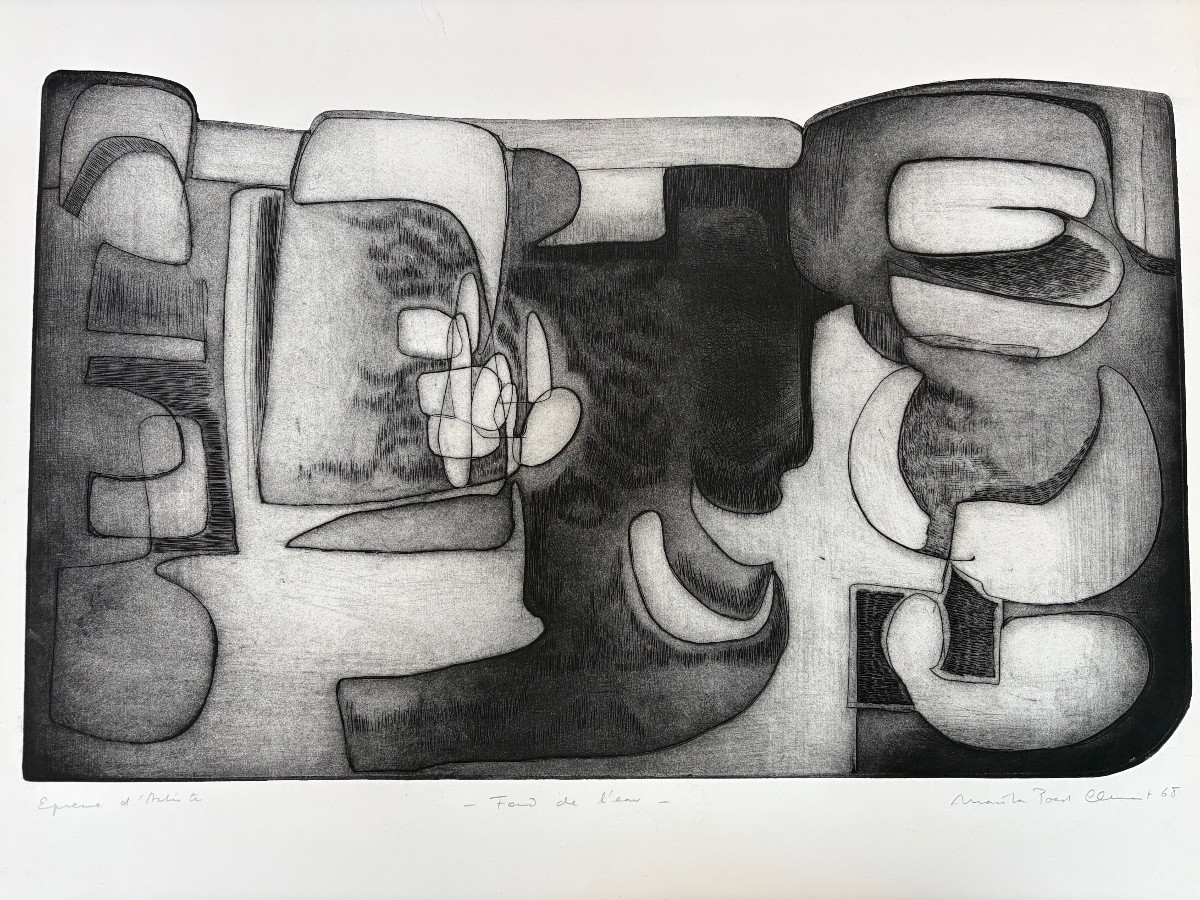 Marita Poest Clément, Lithograph, Artist's Proof, Fond De l'Eau, 1965.-photo-2
