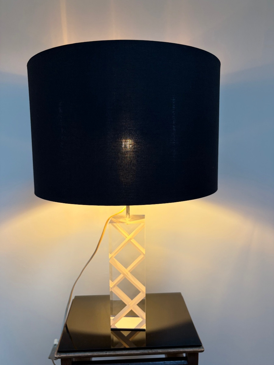 Sculpted Plexiglass Lucite Lamp By Alessio Tasca, Italy, Circa 1970.-photo-2