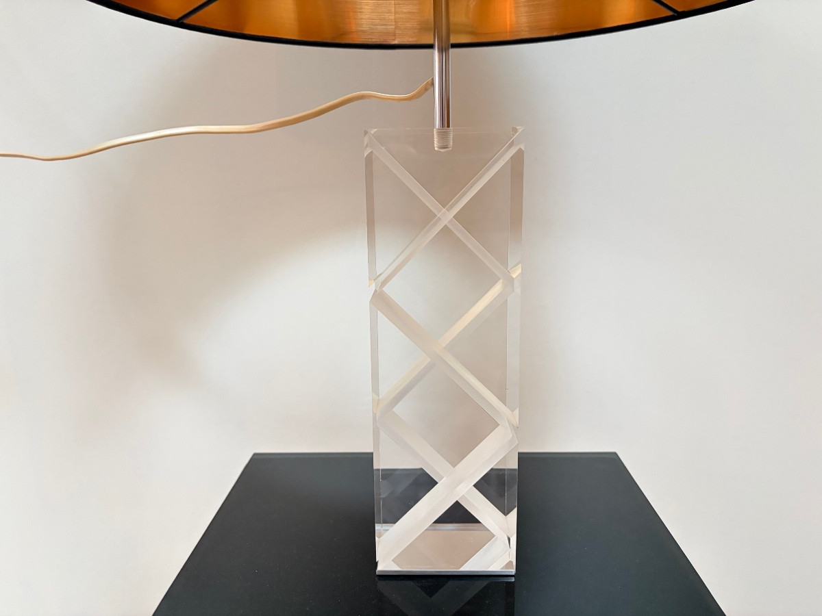 Sculpted Plexiglass Lucite Lamp By Alessio Tasca, Italy, Circa 1970.-photo-3
