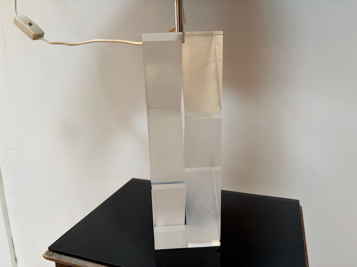Sculpted Plexiglass Lucite Lamp By Alessio Tasca, Italy, Circa 1970.-photo-1
