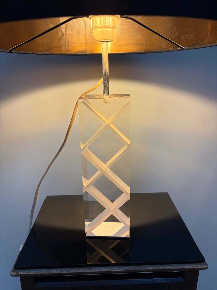 Sculpted Plexiglass Lucite Lamp By Alessio Tasca, Italy, Circa 1970.-photo-2