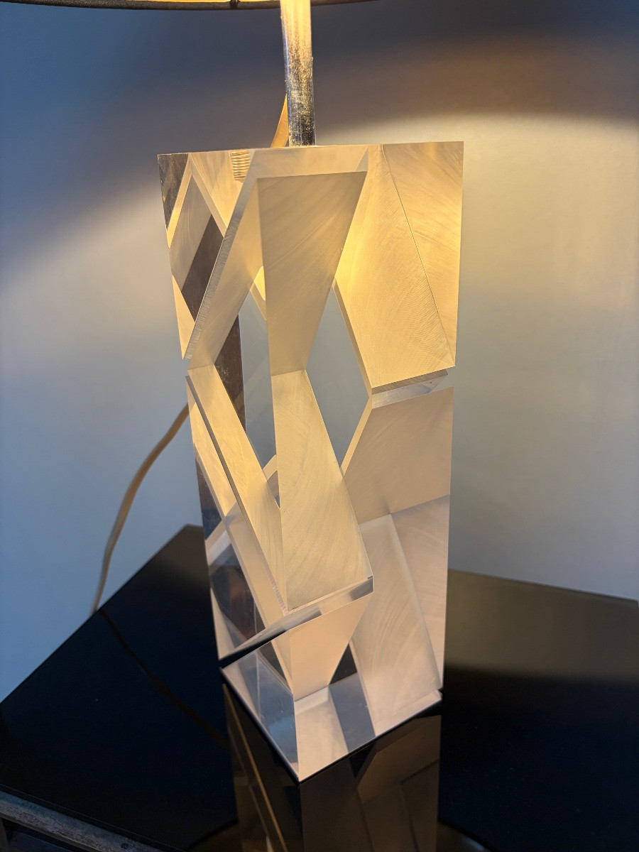 Sculpted Plexiglass Lucite Lamp By Alessio Tasca, Italy, Circa 1970.-photo-3
