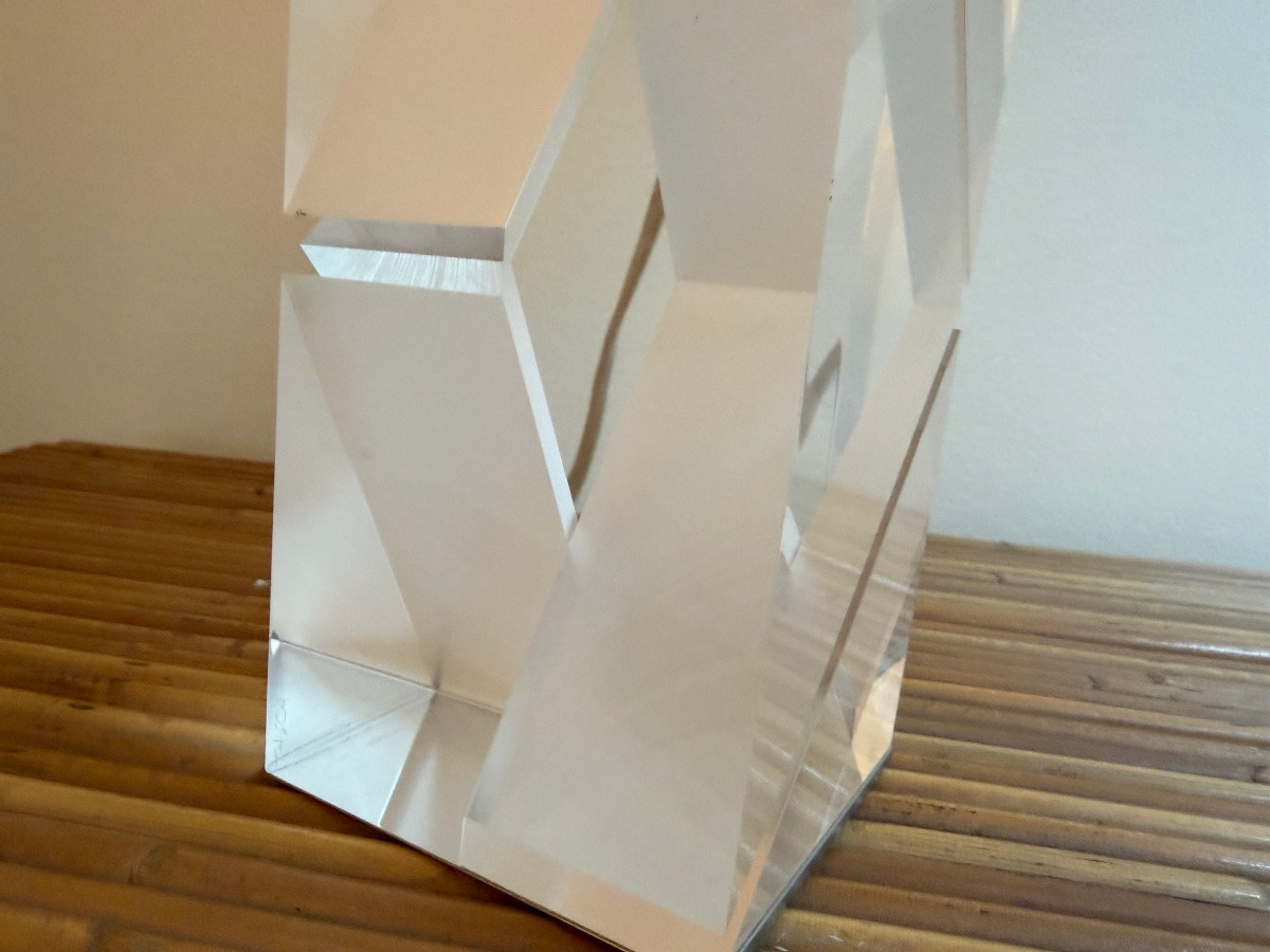 Sculpted Plexiglass Lucite Lamp By Alessio Tasca, Italy, Circa 1970.-photo-7