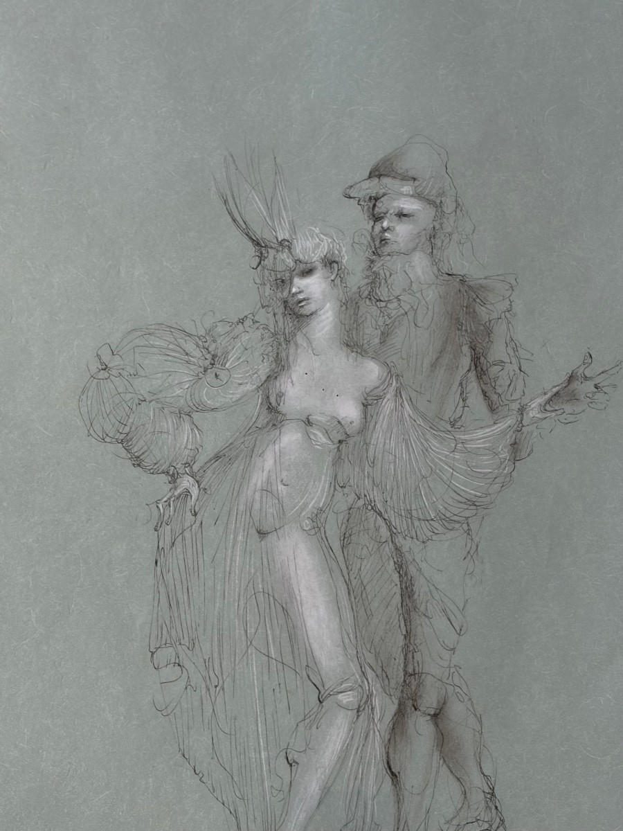 Leonor Fini, lithographie (1907-1996) Couple.