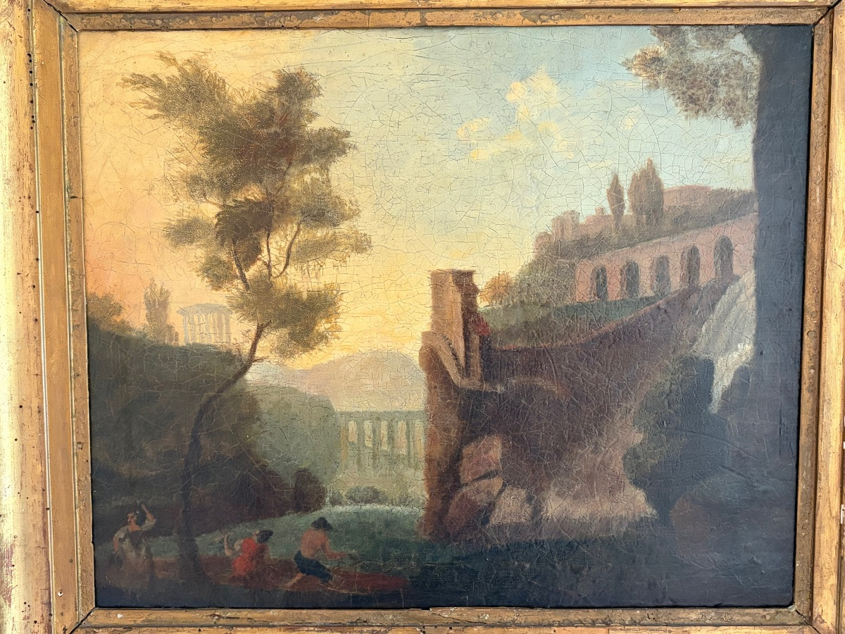 Painting - Oil On Canvas - Landscape - Ecole XIX ème-photo-2