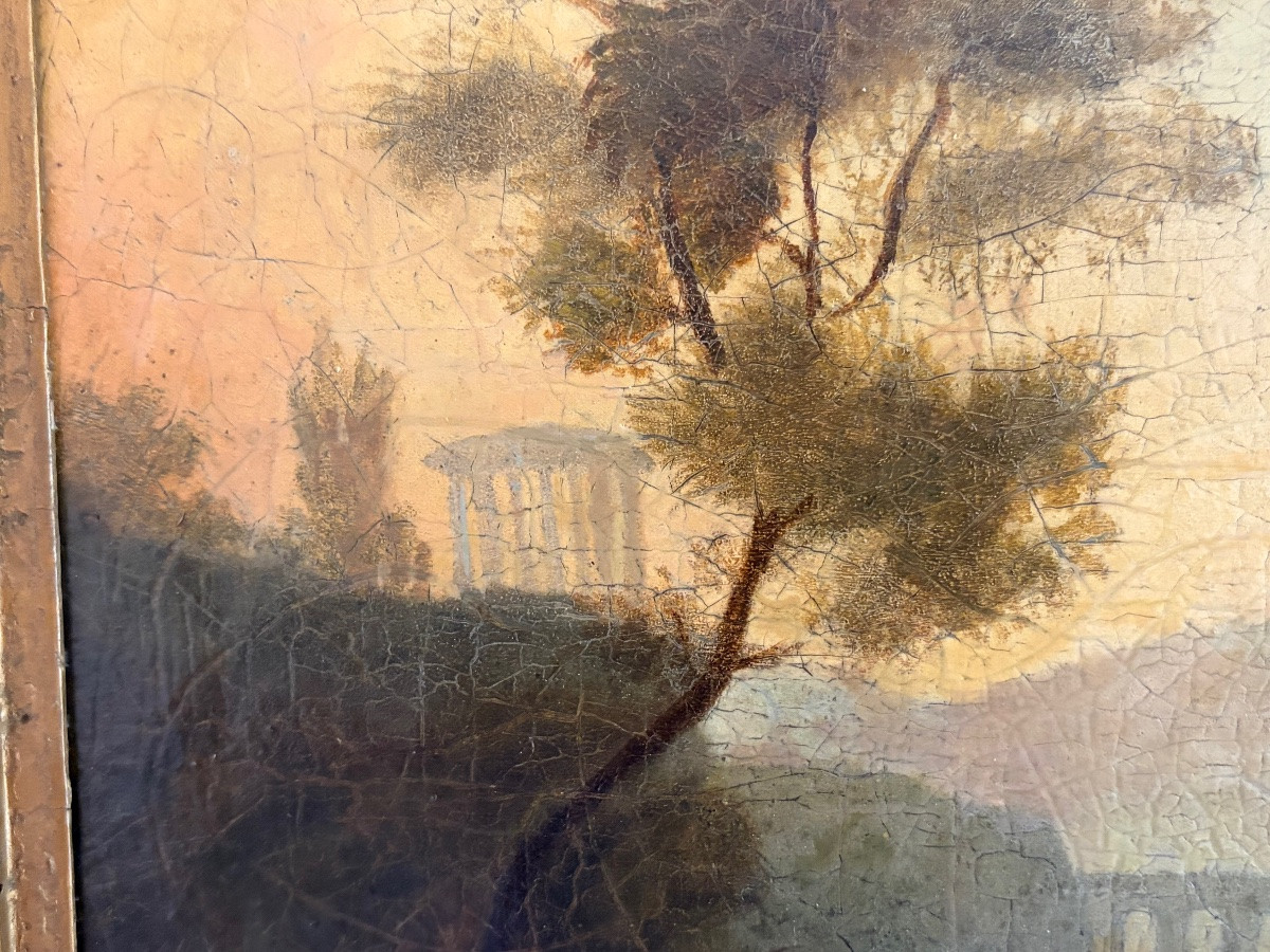 Painting - Oil On Canvas - Landscape - Ecole XIX ème-photo-2