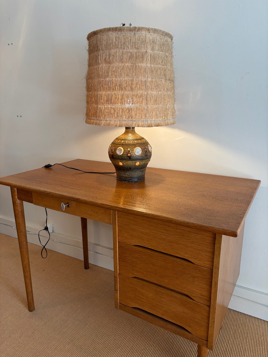 Ceramic Table Lamp By Georges Pelletier, Circa 1960.-photo-3