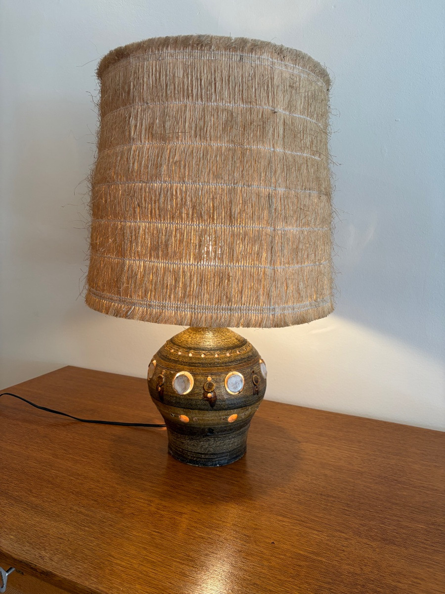 Ceramic Table Lamp By Georges Pelletier, Circa 1960.-photo-4